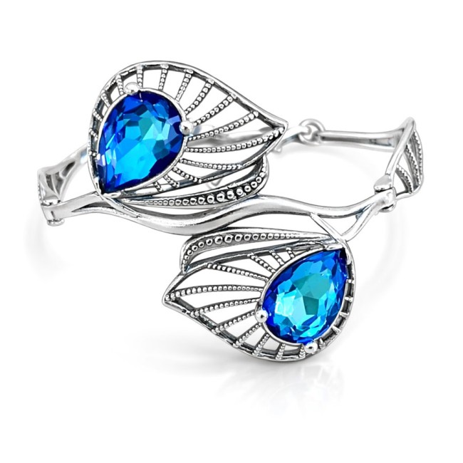 Silver bracelet with crystals L 2121 - Polcarat Design