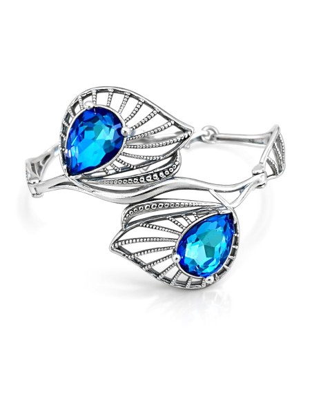 Sterling silver bracelet with crystals R 1644 | Polcarat Design