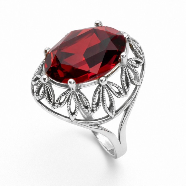 Silver ring with crystals PK 1672