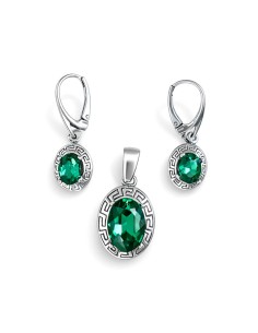 Silver set (earrings and pendant) with Swarovski crystals KPL 1699