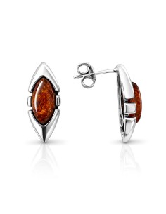 Silver earrings with amber K 2101