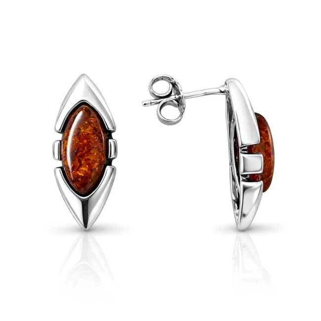 Silver earrings with amber K 2101