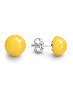 Silver earrings with amber KA 036 Polcarat Design