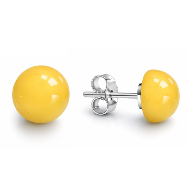 Silver earrings with amber KA 036 Polcarat Design