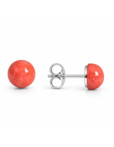 Silver oxidized earrings K 1743 Coral