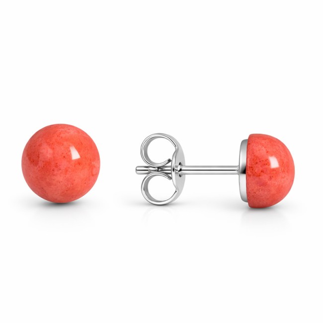 Silver oxidized earrings K 1743 Coral