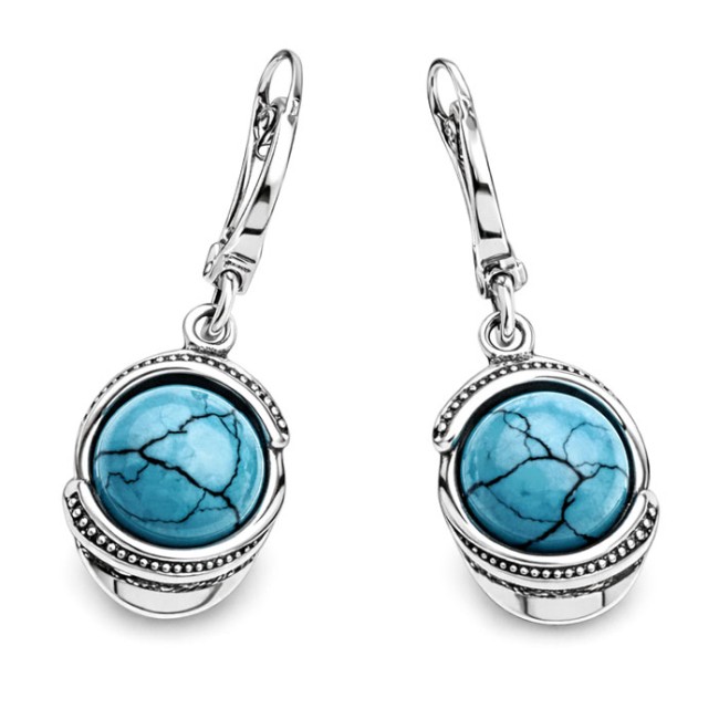 Silver earrings K 1805 Turquoise