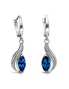 Kolczyki srebrne oksydowane Swarovski K 1903