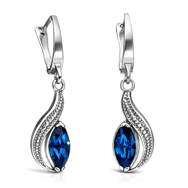 Swarovski K 1903 oxidized silver earrings