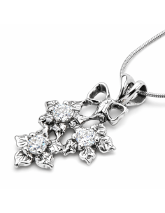 Wisiorek srebrny z cyrkoniami W 1646 Biały