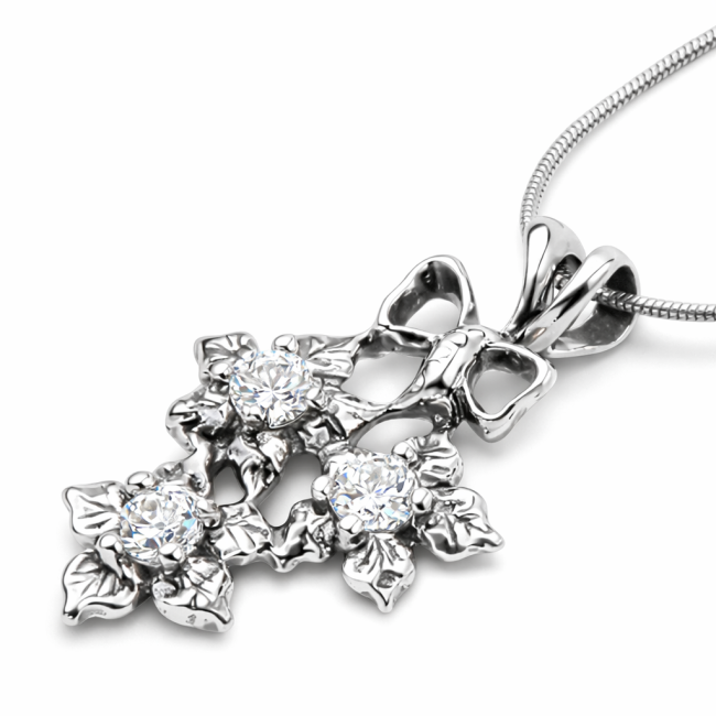 Silver pendant with zircons W 1646