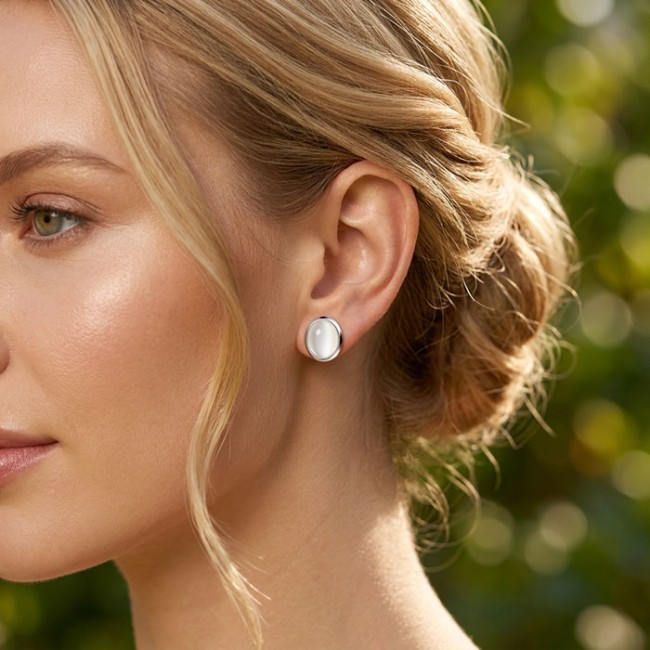 Silver Cat Eye Earrings K3 585 Cat Eye