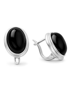 Sterling silver earrings with onyx K3 585 | Polcarat Design
