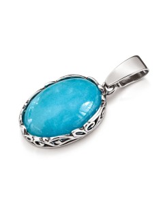 Srebrny wisiorek z naturalnym chalcedonem – elegancka zawieszka damska | Polcarat Design