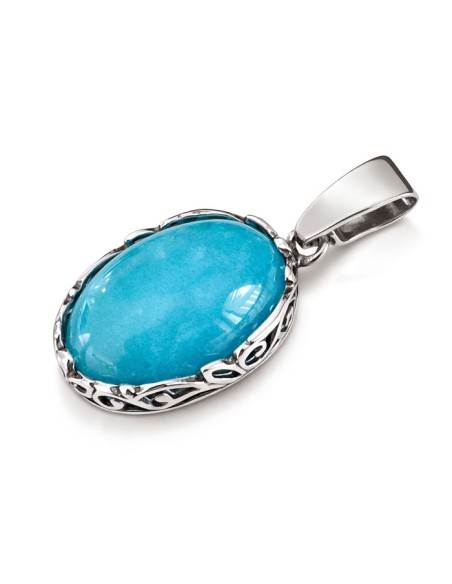 Sterling silver pendant with chalcedony W 2134 | Polcarat Design