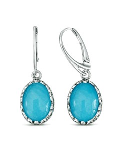 Srebrne kolczyki z naturalnym chalcedonem – eleganckie kolczyki damskie | Polcarat Design