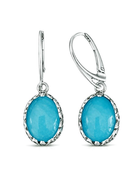 Sterling silver earrings with chalcedony K 2134 | Polcarat Design