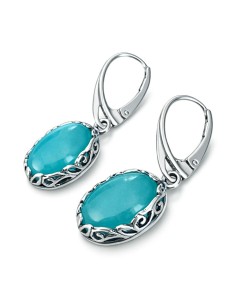 Sterling silver earrings with chalcedony K 2134 | Polcarat Design 2
