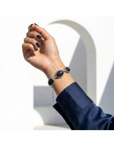 Silver bracelet with amber L 1661 Polcarat Design 2