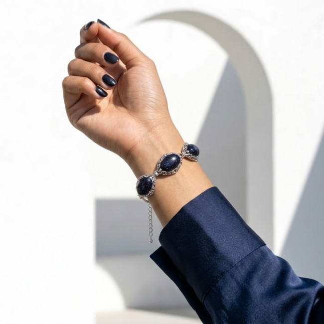 Bransoletka srebrna 925 Noc Kairu – ażurowa, oksydowana, elegancka L 2169|Polcaratdesign.pl Biżuteria