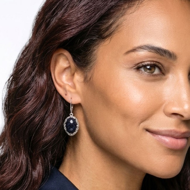 Kolczyki srebrne 925 Noc Kairu – wiszące, oksydowane, eleganckie K 2169|Polcaratdesign.pl Biżuteria