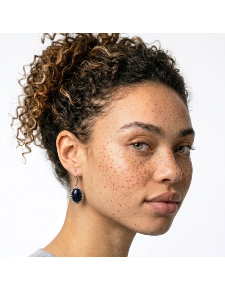 Kolczyki srebrne 925 Noc Kairu – wiszące, oksydowane, eleganckie K 2169|Polcaratdesign.pl Biżuteria