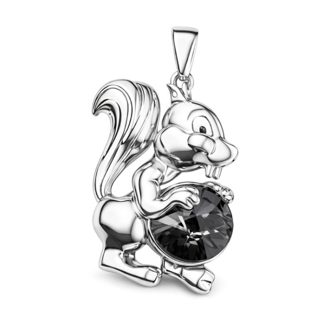 Srebrny wisiorek Zaćc z kryształami Swarovskiego W 1202 Silver Night