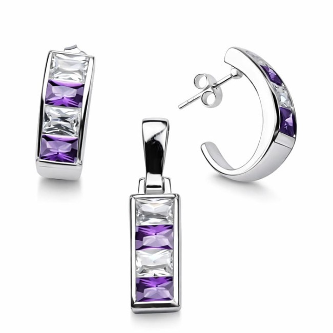 Silver set with zircons KPL 673