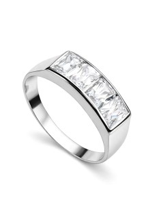 Silver ring with zircons PK 673 2