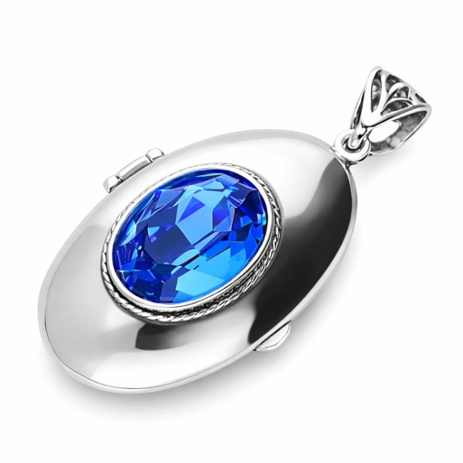 Silver pendant box with Swarovski crystal W 1222
