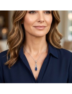 Wisiorek srebrny oksydowany Swarovski W 1910 Montana 2