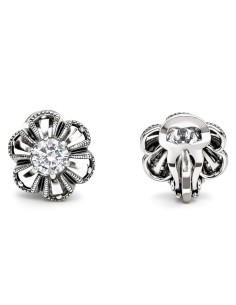 Silver clips with cubic zirconia KL 1615 Polcarat Design