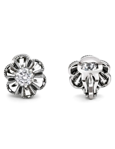 Silver clips with cubic zirconia KL 1615 Polcarat Design