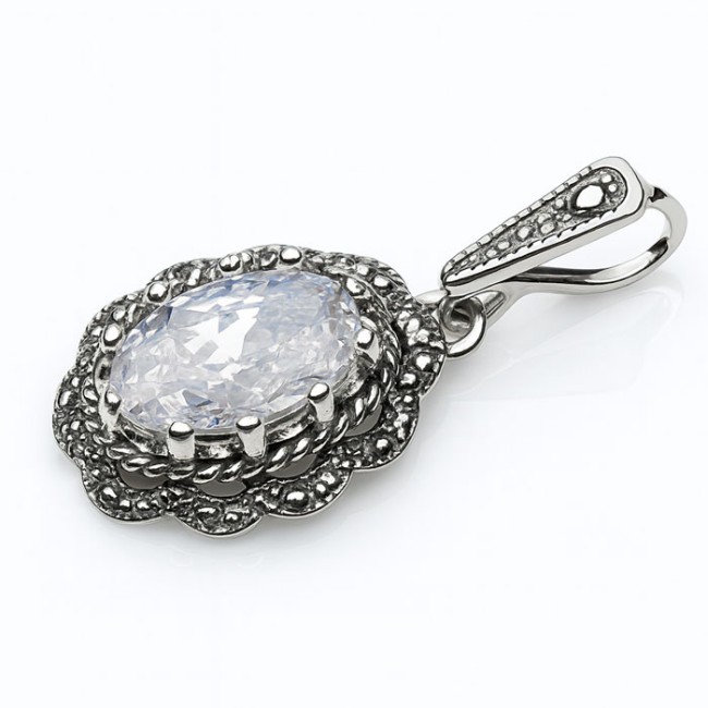 Silver pendant cubic zirconia W 995