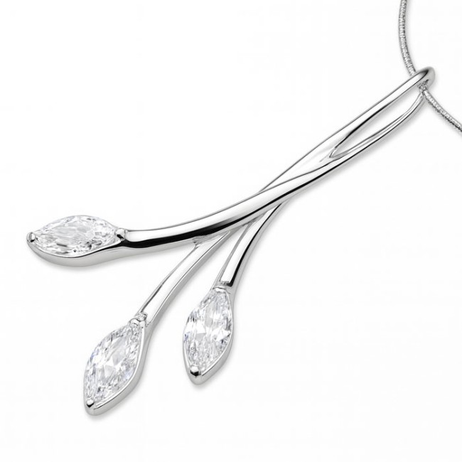 Pendant silver zircons W 908