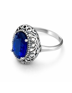 Sterling silver ring with Sapphire crystal PK 2165 | Polcarat Design