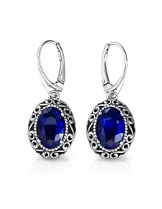 Hanging silver earrings with crystal K 2159 - Polcarat Design