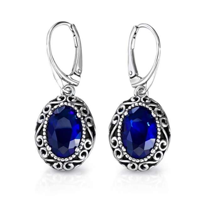 Sterling silver earrings with crystals K 2165 | Polcarat Design