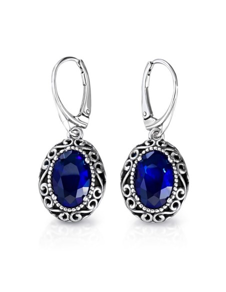 Sterling silver earrings with crystals K 2165 | Polcarat Design