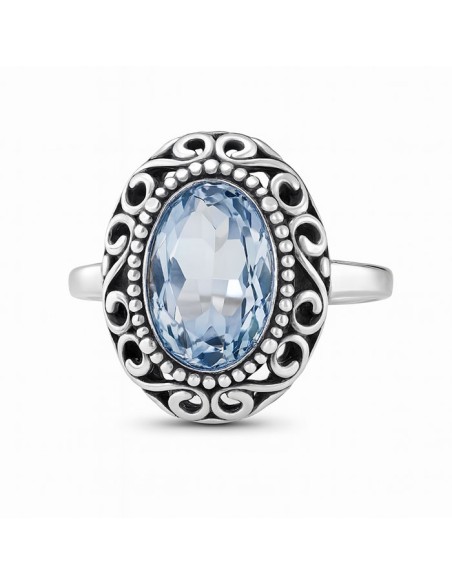 Sterling silver ring with Sapphire crystal PK 2165 | Polcarat Design