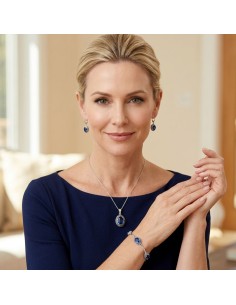 Wisiorek srebrny 925 Sapphire | Oksydowany ażurowy | Kolekcja 2165 Polcarat Design 2