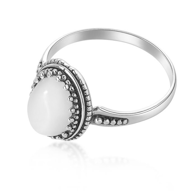 Oxidized sterling silver ring with cat's eye PK 2081 | Polcarat Design