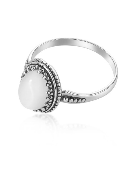 Oxidized sterling silver ring with cat's eye PK 2081 | Polcarat Design