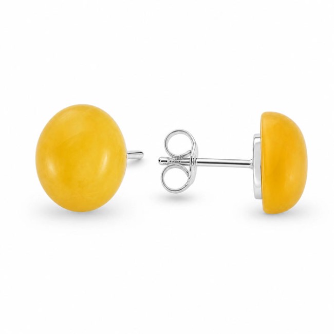 Silver earrings with amber KA 036 Polcarat Design