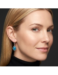 Kolczyki srebrne 925 z naturalnym apatytem – wiszące, oksydowane, eleganckie K 2169 2