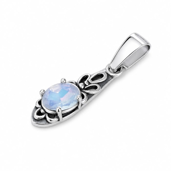 Silver rhodium-plated pendant with crystal W 2029 Polcarat Design