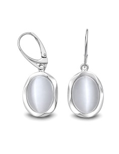 Silver earrings K 1733 Cat's Eye