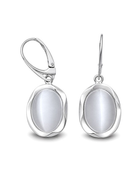 Silver earrings K 1733 Cat's Eye