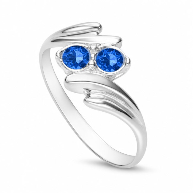 Silver ring with Swarovski crystal for children PK 418 Sapphire