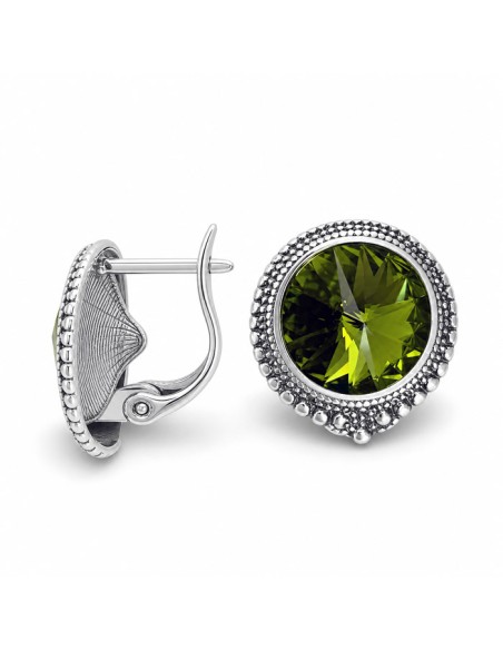 Oxidized silver earrings Swarovski K2 1682